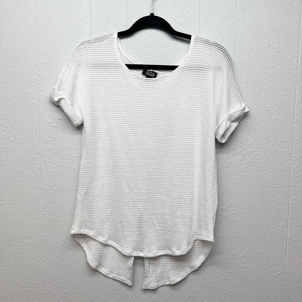 A.n.a. Knit Split Top Womens Small Beachy Coastal Nautical Workwear Career Chic